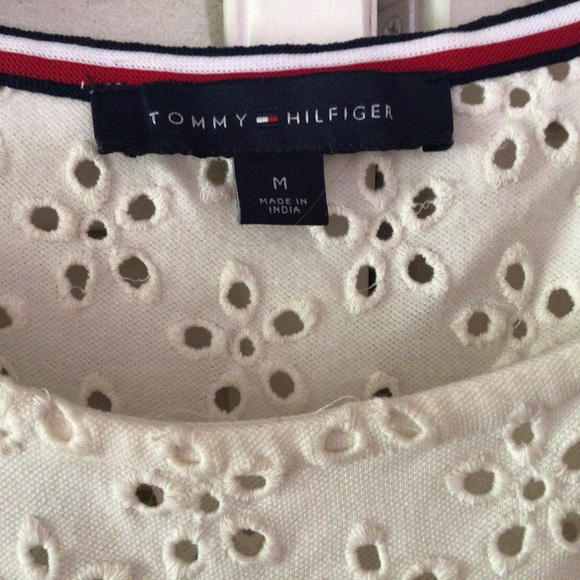 Tommy Hilfiger Cream Eyelet Lined Dress - Picture 2 of 7